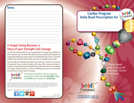 Beads of Courage, Beads at Home, Cardiac Bead Prescription (English) (100 pcs/unit)