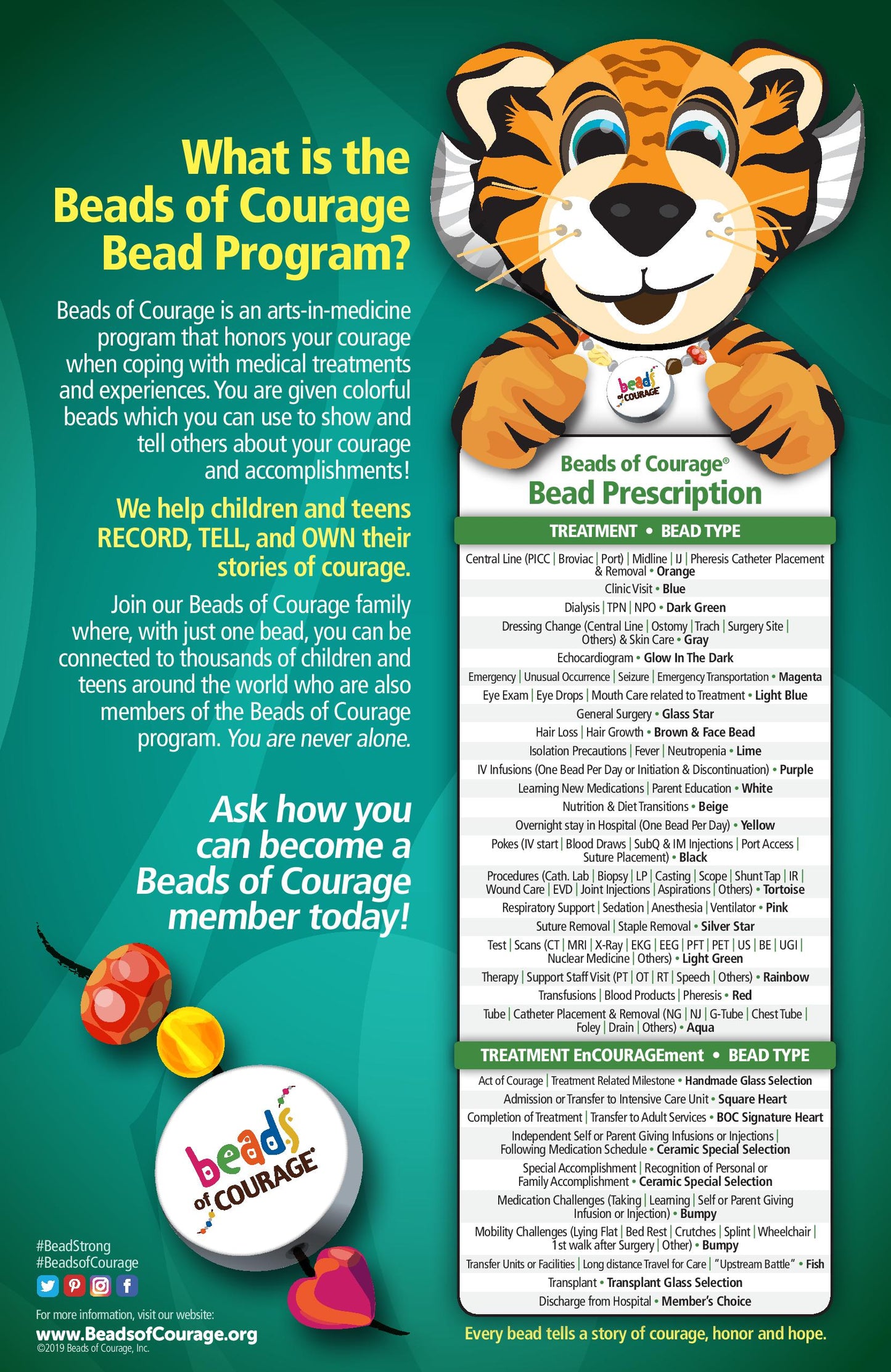 Beads of Courage, Beads at Home, Chronic/Rehab/ICU/Trauma Bead Prescription Poster (1pcs/unit)