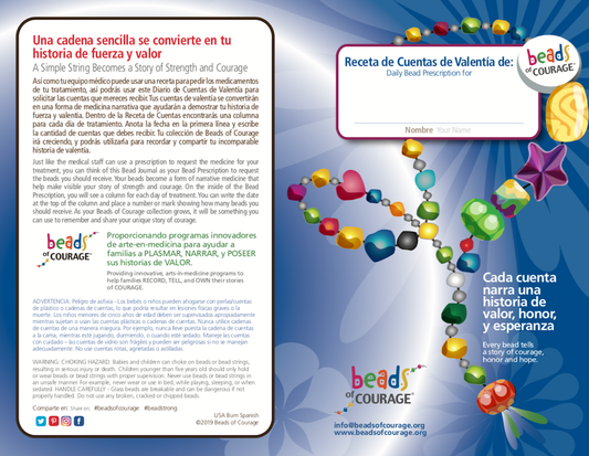 Beads of Courage, Beads at Home, Burn Bead Prescription (Spanish) (100 pcs/unit)