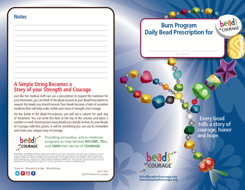 Beads of Courage, Beads at Home, Burn Bead Prescription (English) (100 pcs/unit)