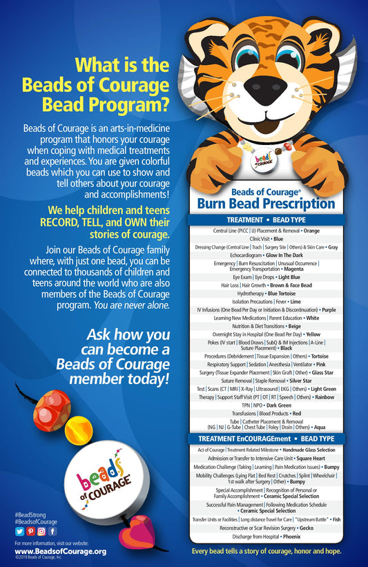 Beads of Courage, Beads at Home, Burn Bead Prescription Poster (1pcs/unit)