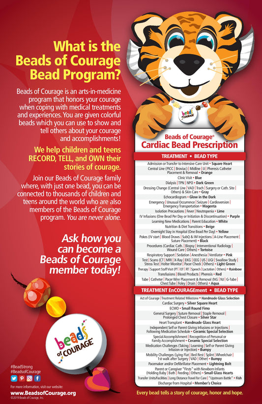 Beads of Courage, Beads at Home, Cardiac Bead Prescription Poster (1pcs/unit)