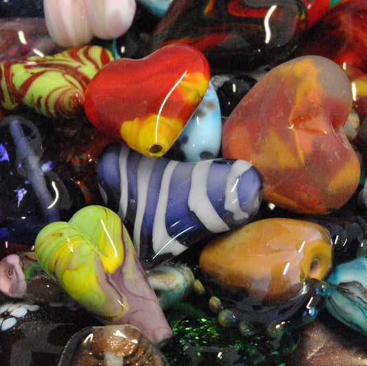 Beads of Courage, Beads at Home, Handmade Glass Heart- Cardiac Transplant (15 pcs/unit)