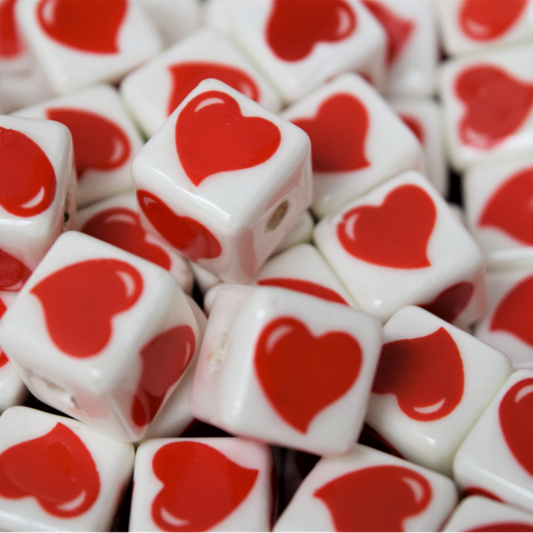 Beads of Courage, Beads at Home, Ceramic Square Heart (100 pcs/unit)
