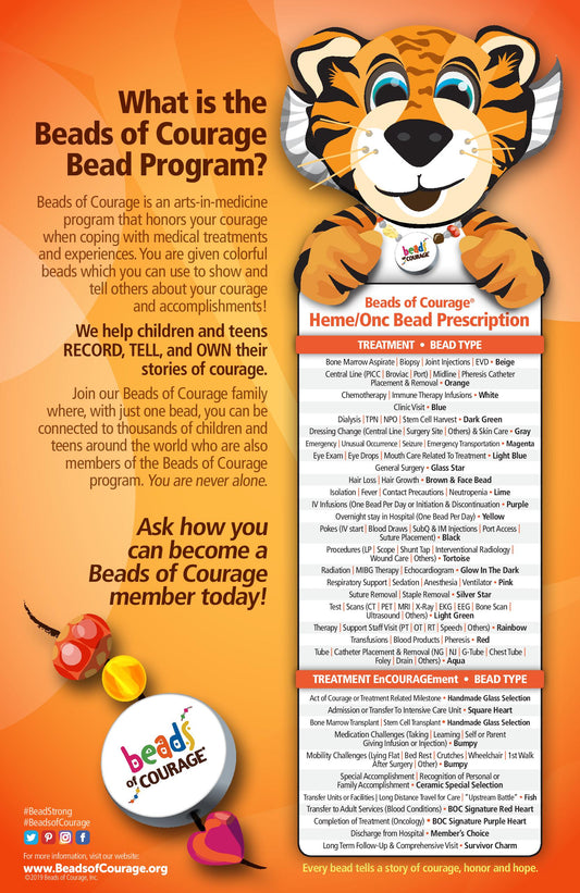 Beads of Courage, Beads at Home, Heme/Onc Bead Prescription Poster (1pcs/unit)