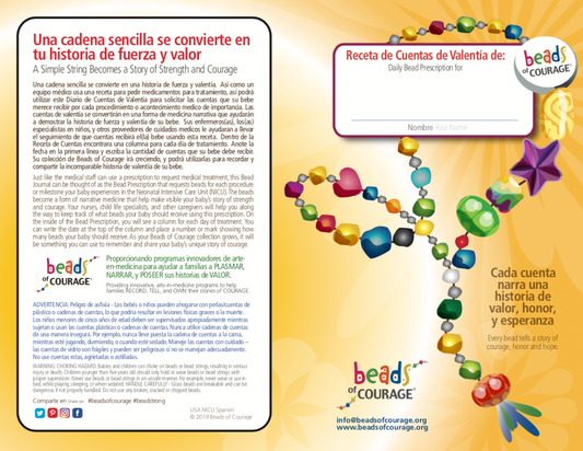 Beads of Courage, Beads at Home, NICU Bead Prescription (Spanish) (100 pcs/unit)